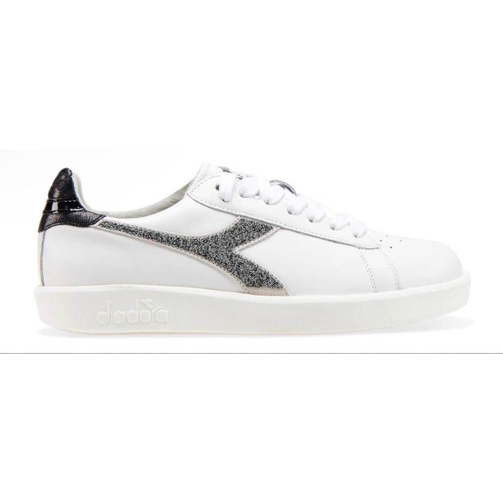 NWT Women's Diadora White & Black Swarovski Crystal Sneakers 39.5 EU/9 - Picture 1 of 2